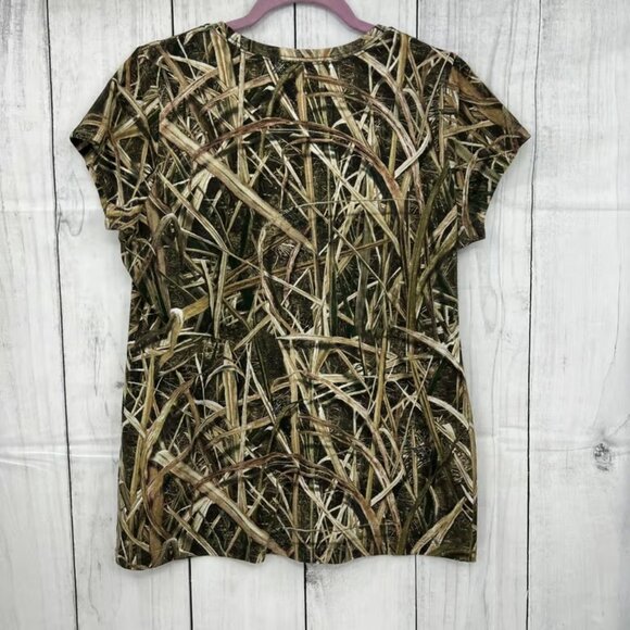 Mossy Oak Shadow Grass Blades LARGE Womens Green Hunting Tee Shirt T-Shirt - Picture 2 of 6